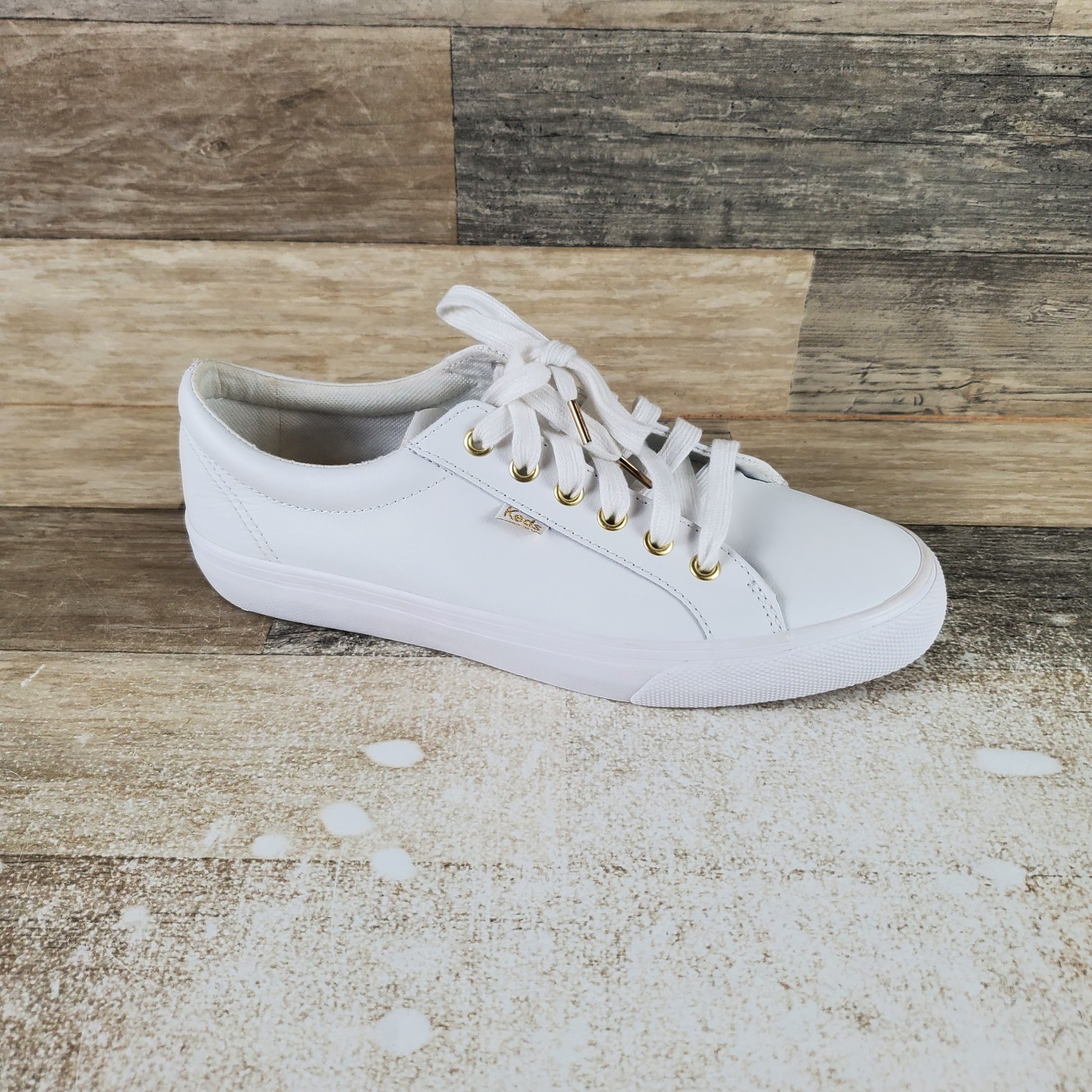 Keds Jump Kick Womens Shoes Sz 9 M Running White Gold Leathe