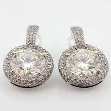Earrings 750/18K White Gold Diamonds 11.04ct + 11.27ct I/VVS2 with HRD Expertise