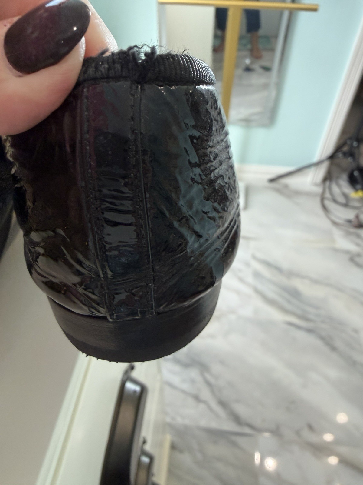 Chanel CC Cap Toe Ballet Flats Black Calf Patent Leather Size EU 38.5 thumbnail 12