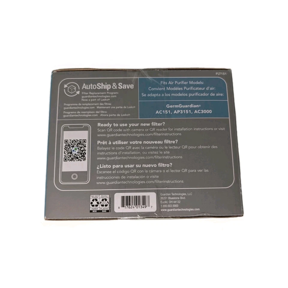 Genuine GermGuardian FLT151 Replacement HEPA Air Filter Size V Germ Guardian - Image 3 of 4