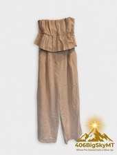 Gilli Beige Strapless Peplum Jumpsuit - Size S - Great Condition