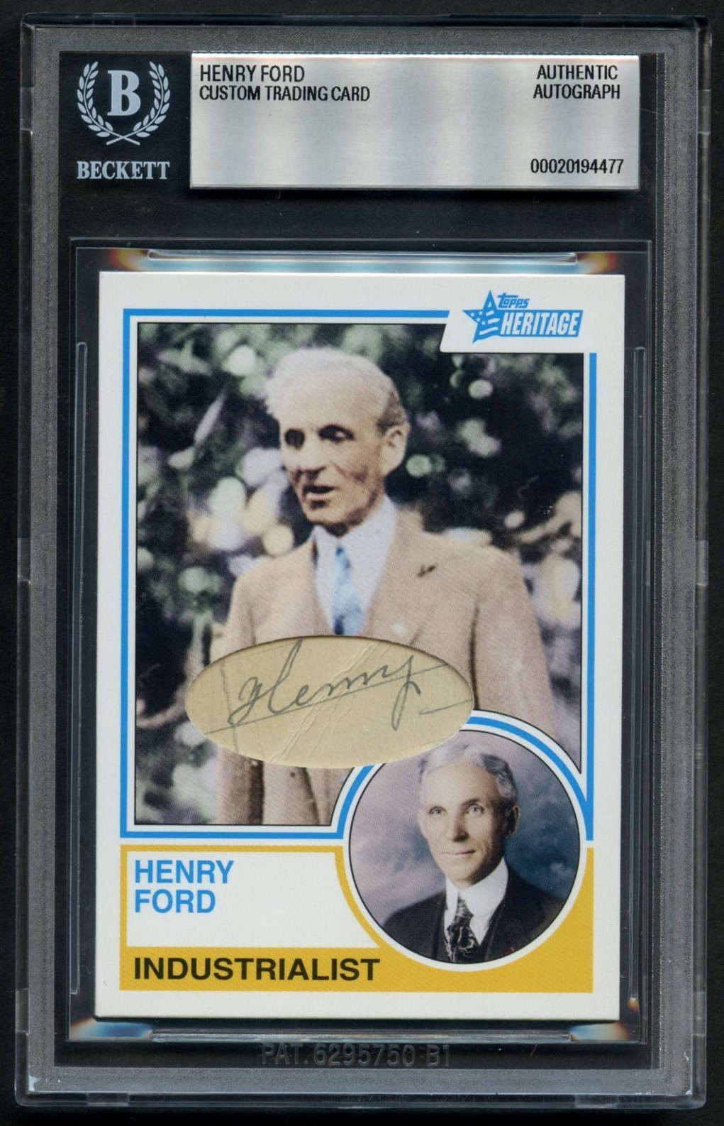 Henry Ford d1947 signed autograph Custom Cut Founder of Ford Motor BAS Slabbed