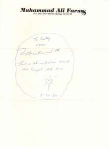 BOXER MUHAMMAD ALI AUTOGRAPHED LETTER W/ LOA FROM PSA/DNA AUTHENTICATORS