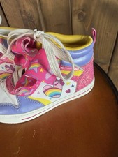 Jojo Siwa Rainbow High Top Sneakers Little Girls Size 11 White And Pink