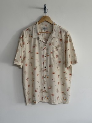 Passenger Holiday Mexican Party Hemd Beige Kurzarm Herren XL