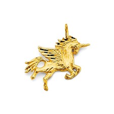 NEW 14K YELLOW GOLD UNICORN PENDANT