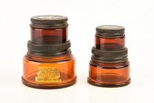 Lot 2 Kodak Double Jars Amber Glass Developer Piggyback Joined Vintage V22
