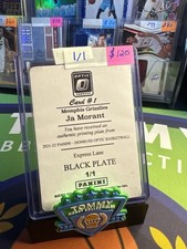 2021-22 Optic Express Lane Ja Morant Black printing plate 1/1 Memphis Grizzlies