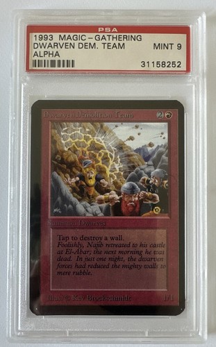 Magic The Gathering Dwarven Demolition Team Alpha Edition PSA 9 Mint Pop 20
