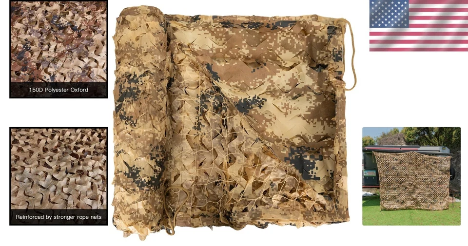 Custom Camo Netting – Realistic Terrain Coverage, Perfect for Hunting - 6.5x26ft - Image 2 of 4