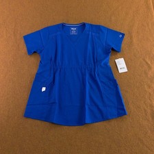 Wink Womens Small Blue Royal W123 Modern Fit V-Neck Scrub Top 4555 NWT