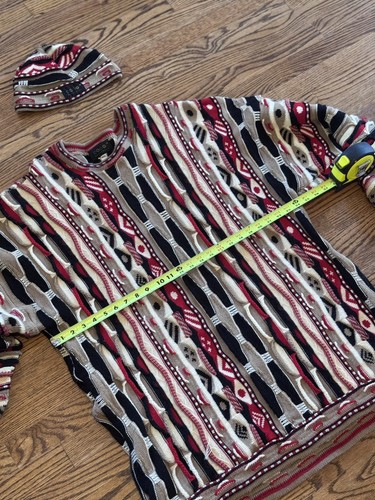 3XL Vintage Coogi Sweater & Hat Set 3D Knit 90s Rare Mercerised Cotton XXXL by Coogi, $400 - Photo 4