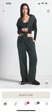 Skims Cotton Fleece Classic Straight Leg Pant Size S Color Spruce NWT