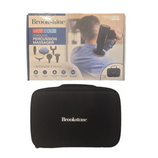 Brookstone Cordless Percussion Massager Hot/Cold With Multiple Attatchments