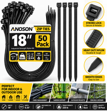 Large Zip Ties 18 Inch, 50 Pack, Long Zip Ties Heavy Duty with 220 Lb Tensile
