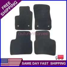 New For 2019-2025 Cadillac XT4 Front & Rear Velour Floor Mats Carpet Black 4PCS