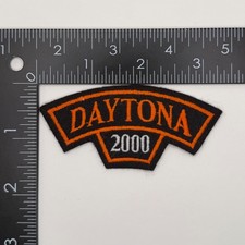 Daytona 2000 Patch Motorcycle Rally Souvenir Orange Black White Embroidered