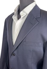 Y2K VERSACE V2 CLASSIC SILK WOOL BLEND NAVY SUIT JACKET SZ 40 ITALY