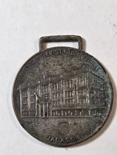 1911 ANTIQUE JACKSON TEMPLE LABOR ASSOC. POCKET WATCH FOB JACKSON MICHIGAN MI 