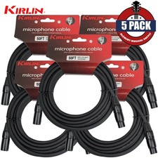 5-PACK Kirlin 50FT XLR Male to Female Microphone Cable Black MPC-270 PB-50/BK