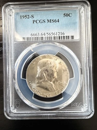 1952-S Ben Franklin Half Dollar 50c PCGS MS64
