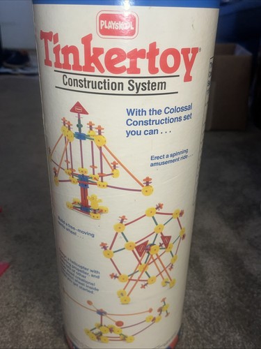VTG 1991 PLAYSKOOL TINKER TOYS Construction System King Size Creations - Picture 3 of 6