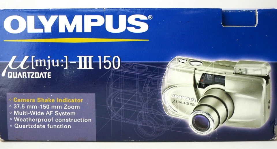 OLYMPUS mju III 150 Quarts Date 37.5-150 mm Lens CAMERA+Box+Case+Manual VGC - Image 2 of 4