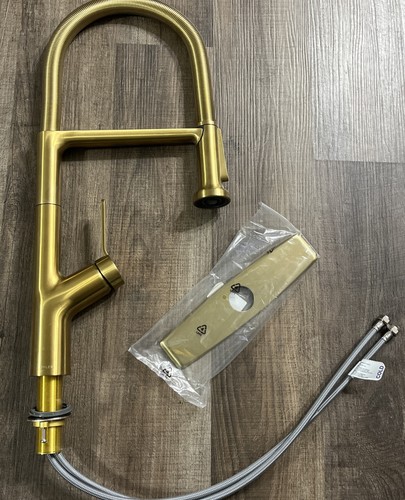 Used Kohler Setra Single-Handle Semi-Professional Kitchen Sink Faucet - Brass