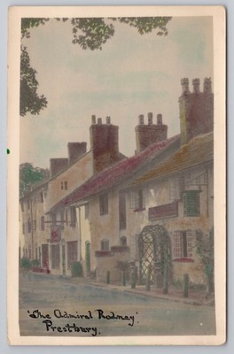 Admiral Rodney Pub Prestbury Village Straßenansicht 1938 RPPC Postkarte
