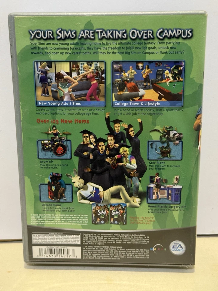 Sims 2: University Expansion Pack (PC, 2005)🎯 - Image 2 of 3