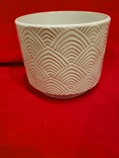 White Texture Planter Garden decor Pot 5x4.5"