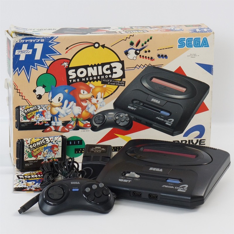MEGA DRIVE 2 Plus 1 SONIC THE HEDGEHOG 3 Console Boxed HAA-2502 Tested System 79
