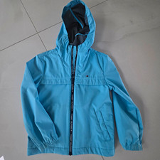Tommy Hilfiger Boys Blue Hooded Full Zip Windbreaker Jacket Polyester Size 6