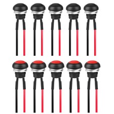 10pcs 12mm Momentary Push Button Switch Waterproof 2 Pin SPST 125V Pre-Wired