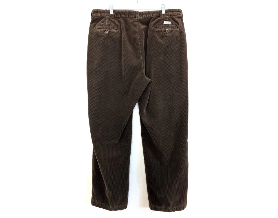 POLO RALPH LAUREN Pants Men's 40x30 (38x29) Andrew Brown Corduroy Pleated Zip - Image 3 of 4
