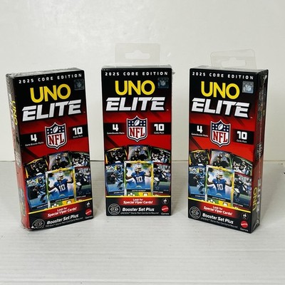 Lot of 3 UNO Elite NFL 2025 Core Edition Football Booster Set Plus NEW & SEALED