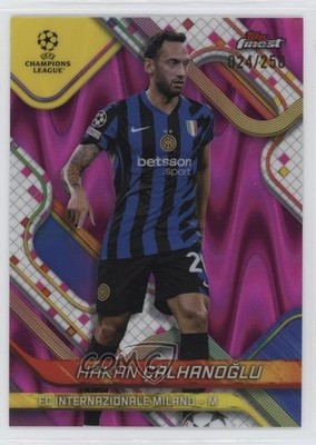 2024 Finest UEFA Club Competitions Pink RayWave Refractor Hakan Calhanoglu 1bi3
