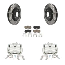 Front Brake Slotted Rotors Pads Calipers Kit for Nissan Juke Sentra 2011-2019 oe
