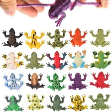 High-Quality Stretchy Frog Play Figures - 12 Assorted Colors for Kids