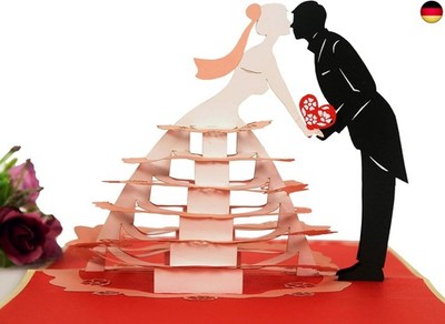 CUTPOPUP Wedding Anniversary Pop Up Groom Bride Kissing Birthday Card for Wife,