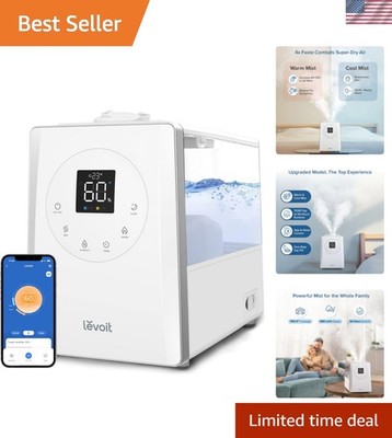 Smart 6L Warm & Cool Mist Humidifier - 753ft² Coverage with App Control