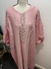 Pink Pearl Embellished Shein Dress Size S 36 UK 8