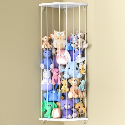 Stuffed Animal Storage Wood Corner Plush Toys Holder with Star Pattern, Lengt...