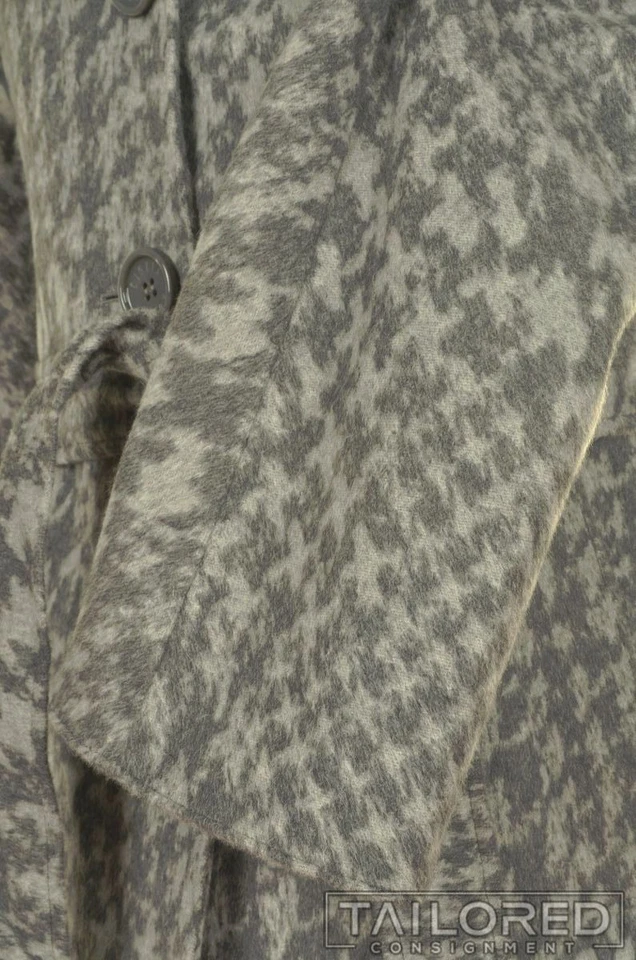 CINZIA ROCCA Gray Houndstooth WOOL ANGORA Womens Jacket Wrap Coat - 8 - Image 4 of 4