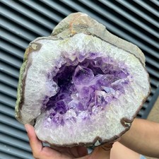 17.2 lb  Amethyst Geode Crystal Cave Purple Cluster Meditation Calming Decor