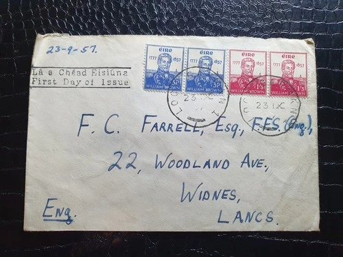 IRELAND EIRE 1957 *ADMIRAL WILLIAM BROWN* FIRST DAY COVER  #3034