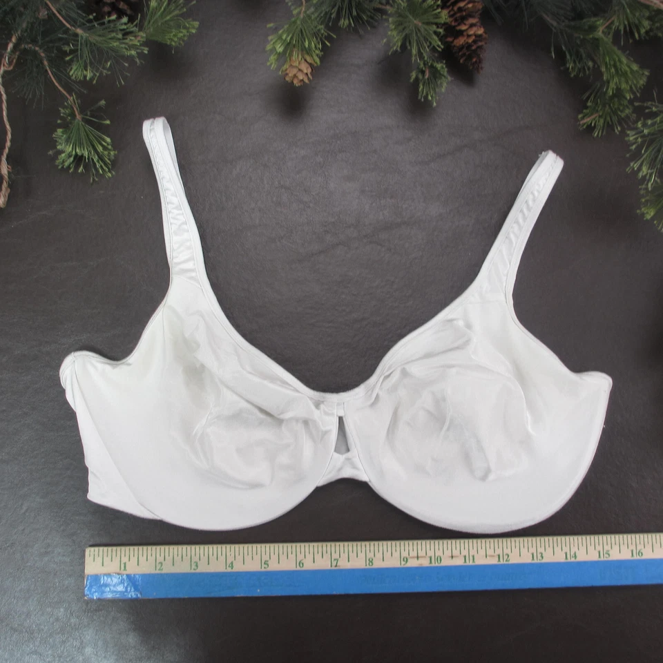 Hanes Bra Size 42D White Unlined Underwire Adjustable Clasp Back - Image 2 of 4