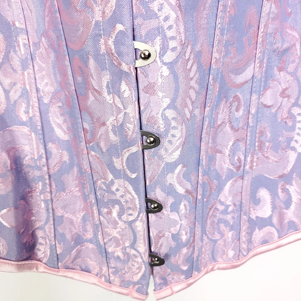 Corsé para mujer pequeño hada deshuesado lazo trasero volantes encaje estampado coqueta princesa Foto 4 de 4