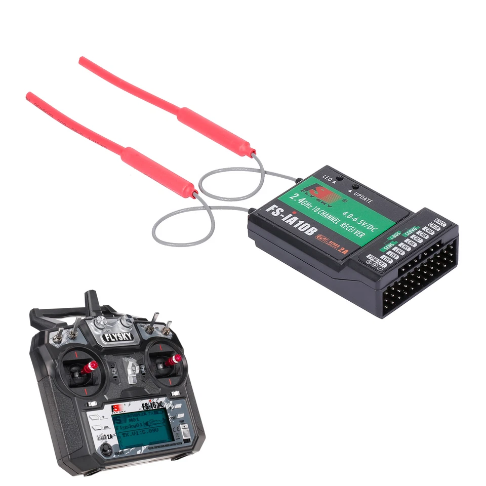 Flysky FS-i6X 2.4G 10CH RC Transmitter with FS-iA10B Receiver for RC Drone Plane - Image 2 of 4