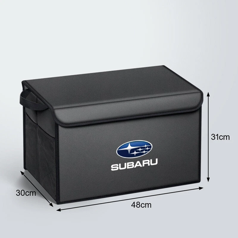Black Leather Car Rear Trunk Storage Luggage Box Cargo Organizer For Subaru — 第 3/4 张图片